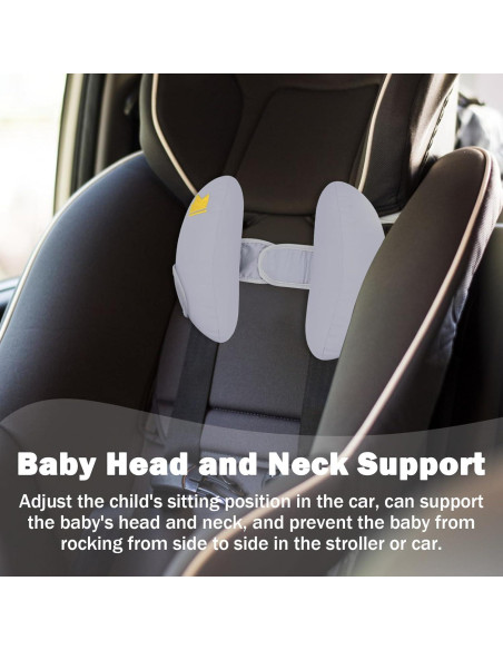 Soporte de Cabeza para Silla de Auto Bebé Gris Ajustable