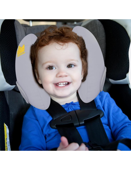 Soporte de Cabeza para Silla de Auto Bebé Gris Ajustable