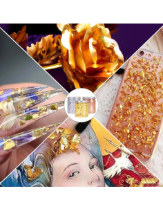 Copos de Hoja de Oro 10g Aoktorkit Decoración Manualidades 2