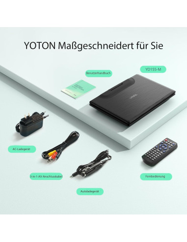 Reproductor DVD Portátil YOTON YD155M 14.1" HD para Coche