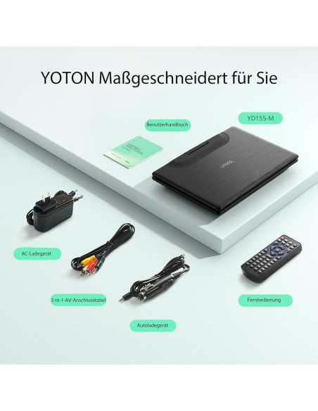 Reproductor DVD Portátil YOTON YD155M 14.1" HD para Coche