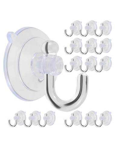 15 Ganchos de Ventosa de Vidrio TUYRYAHR 1.8 kg para Ducha