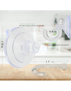 15 Ganchos de Ventosa de Vidrio TUYRYAHR 1.8 kg para Ducha 2