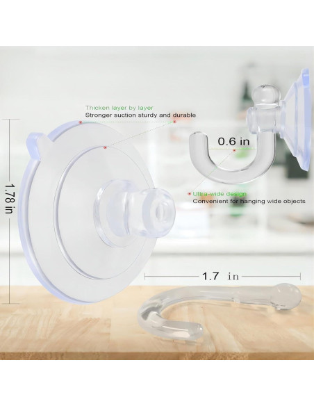 15 Ganchos de Ventosa de Vidrio TUYRYAHR 1.8 kg para Ducha
