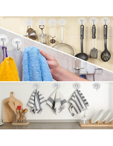 15 Ganchos de Ventosa de Vidrio TUYRYAHR 1.8 kg para Ducha