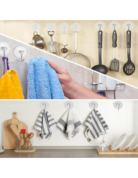 15 Ganchos de Ventosa de Vidrio TUYRYAHR 1.8 kg para Ducha