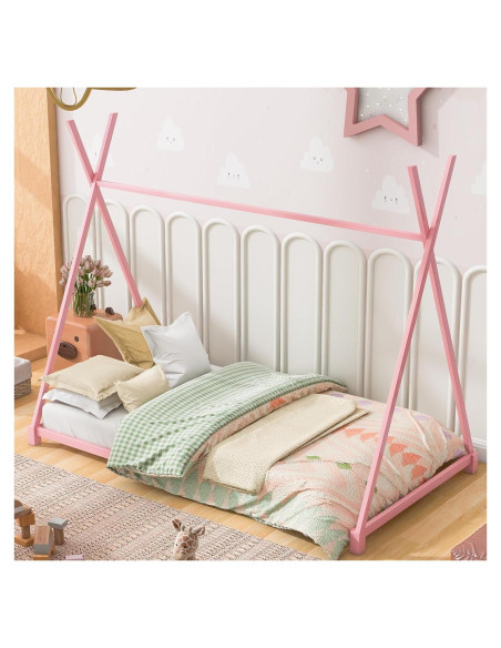 Cama Tienda Twin GM Ultra Rosa Metal Estructura Resistente