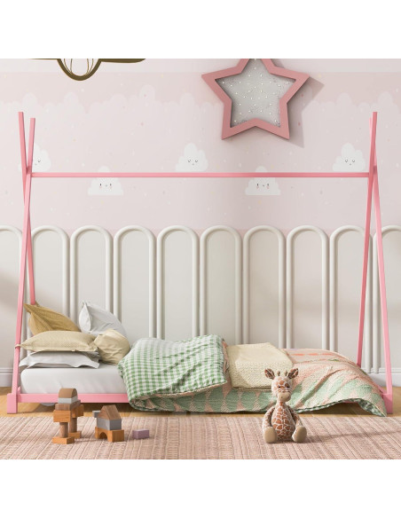 Cama Tienda Twin GM Ultra Rosa Metal Estructura Resistente