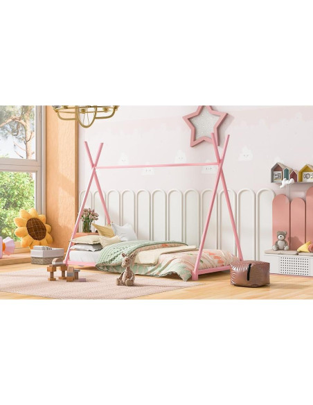 Cama Tienda Twin GM Ultra Rosa Metal Estructura Resistente