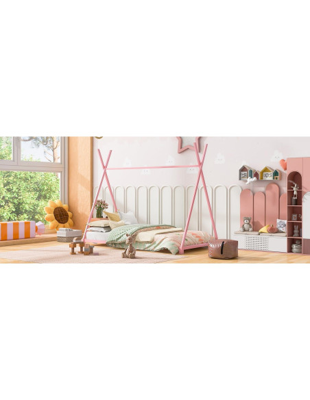 Cama Tienda Twin GM Ultra Rosa Metal Estructura Resistente