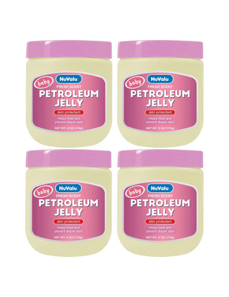 Vaselina NuValu 170 g - Paquete de 4 Fragancia Rosa Bebé