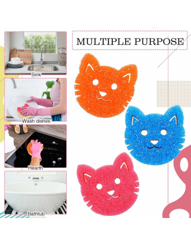 Esponjas de Limpieza Doble Cara FillTouch para Gatos 6 Pcs