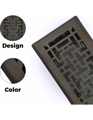 Registro de Piso Oriental 10x25.4 cm Bronce Metálico Sierra Gates