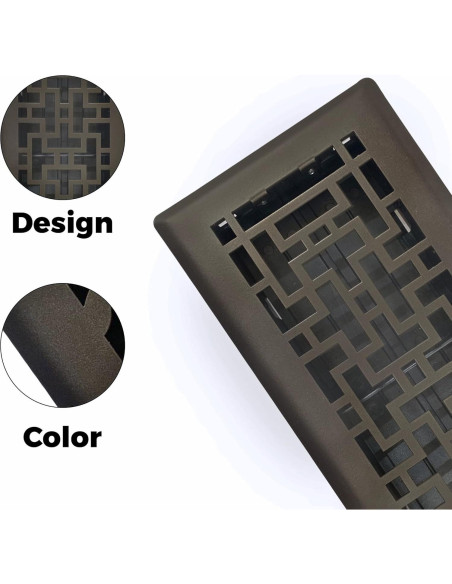 Registro de Piso Oriental 10x25.4 cm Bronce Metálico Sierra Gates