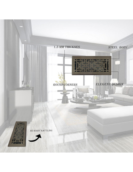 Registro de Piso Oriental 10x25.4 cm Bronce Metálico Sierra Gates