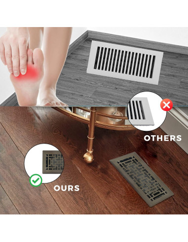 Registro de Piso Oriental 10x25.4 cm Bronce Metálico Sierra Gates