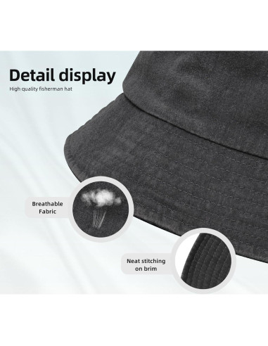 Sombrero de Cubo Unisex KCNSEZA Algodón Lavado Playa