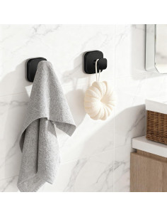 Ganchos de Ducha Reutilizables WingWider 2 Piezas Negro 2