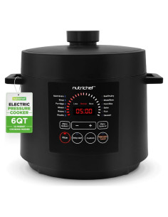 Olla de Presión Eléctrica NutriChef 6L Digital 9 Funciones
