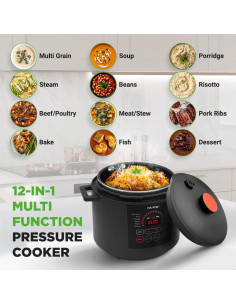 Olla de Presión Eléctrica NutriChef 6L Digital 9 Funciones 2