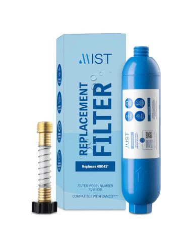 Filtro de Agua en Línea Mist 40043 para RV - Reduce Cloro y Sedimentos