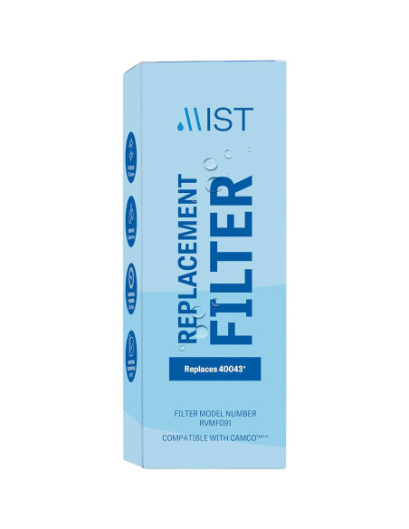 Filtro de Agua en Línea Mist 40043 para RV - Reduce Cloro y Sedimentos