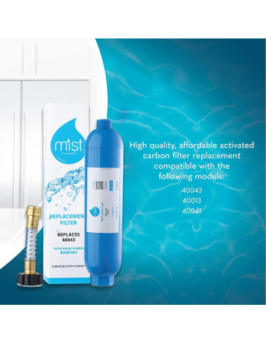 Filtro de Agua en Línea Mist 40043 para RV - Reduce Cloro y Sedimentos