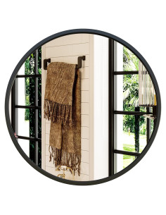 Espejo Redondo Negro Growsun 50.8 cm para Baño y Decoración