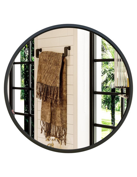 Espejo Redondo Negro Growsun 50.8 cm para Baño y Decoración