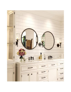 Espejo Redondo Negro Growsun 50.8 cm para Baño y Decoración 2