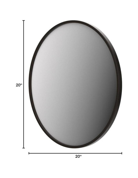 Espejo Redondo Negro Growsun 50.8 cm para Baño y Decoración