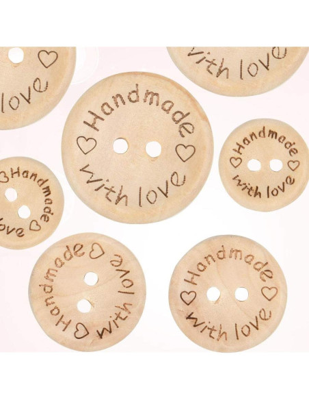 150 Botones de Madera Hechos a Mano FOCCTS 15-20-25mm