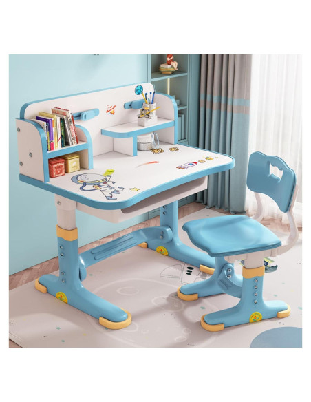 Juego de Escritorio y Silla Ajustable Goodliest para Niños Azul