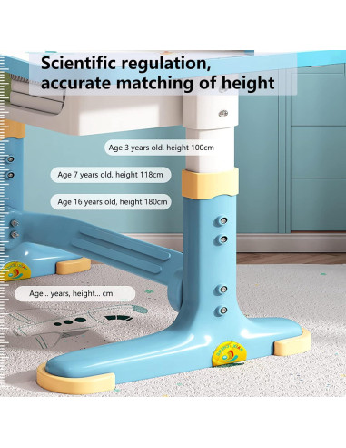 Juego de Escritorio y Silla Ajustable Goodliest para Niños Azul