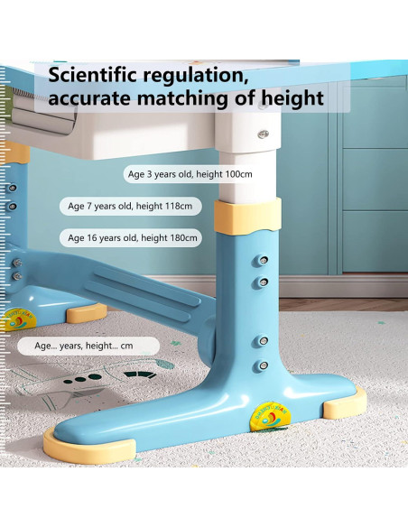 Juego de Escritorio y Silla Ajustable Goodliest para Niños Azul