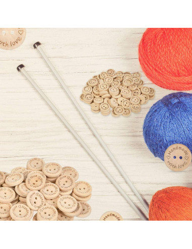 150 Botones de Madera Hechos a Mano FOCCTS 15-20-25mm