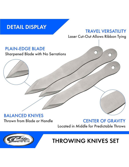 Conjunto de cuchillos de acero inoxidable SZCO 3 piezas 25.4 cm