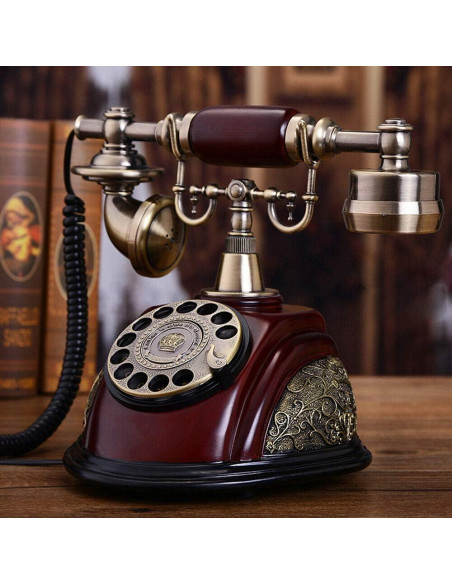 Teléfono Vintage FLYHERO de Escritorio Antiguo Bronce 2.25 kg