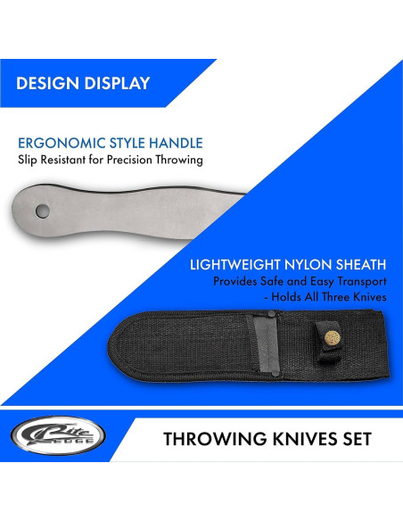 Conjunto de cuchillos de acero inoxidable SZCO 3 piezas 25.4 cm