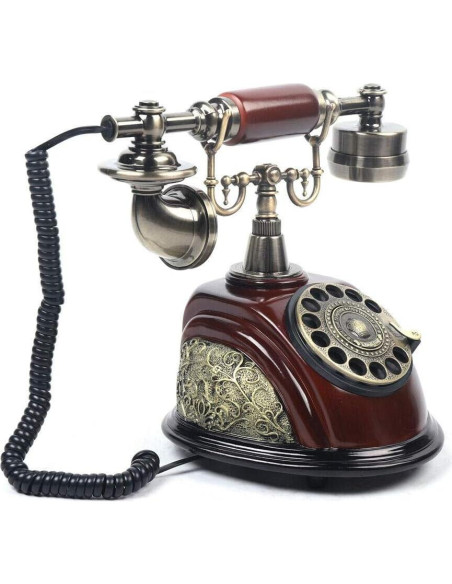Teléfono Vintage FLYHERO de Escritorio Antiguo Bronce 2.25 kg