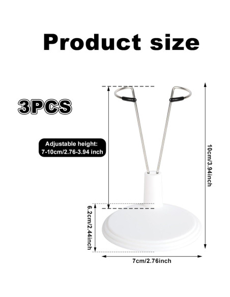 Soporte para muñecas ajustable Lyreh - 3 piezas, blanco
