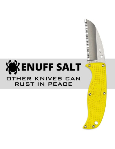Cuchillo Utilitario Spyderco Enuff Salt H-1 6.99 cm Amarillo