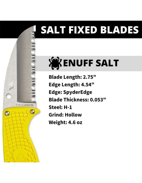 Cuchillo Utilitario Spyderco Enuff Salt H-1 6.99 cm Amarillo