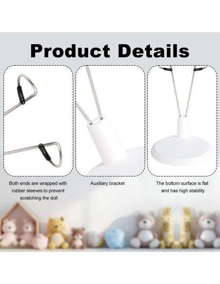 Soporte para muñecas ajustable Lyreh - 3 piezas, blanco