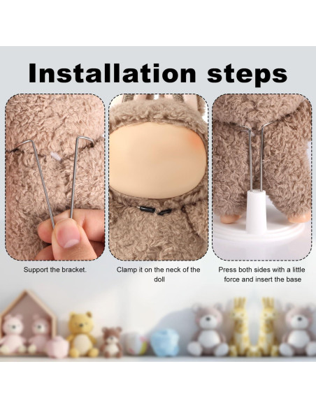 Soporte para muñecas ajustable Lyreh - 3 piezas, blanco