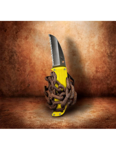 Cuchillo Utilitario Spyderco Enuff Salt H-1 6.99 cm Amarillo