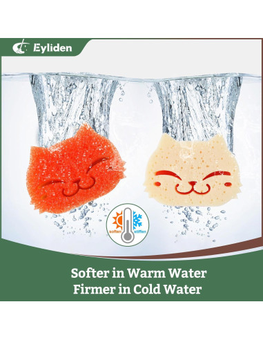 Esponjas de Fregar Eyliden - Paquete de 6, Doble Cara, No Rayante