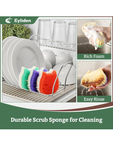 Esponjas de Fregar Eyliden - Paquete de 6, Doble Cara, No Rayante