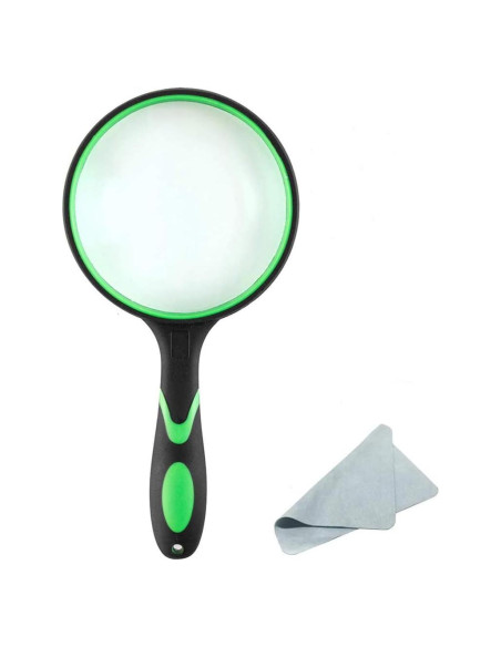 Lupa de Mano Rongon 10X con Lente de Vidrio 100mm Verde