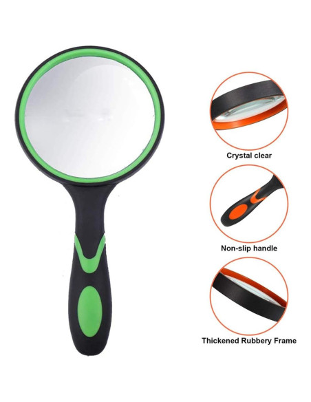 Lupa de Mano Rongon 10X con Lente de Vidrio 100mm Verde